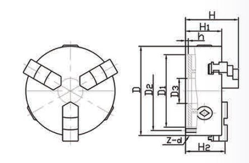 Поворотный стол с трехкулачковым патроном чертеж